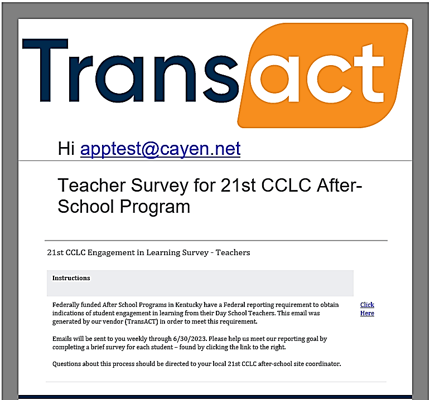 AS21 teacher survey email 